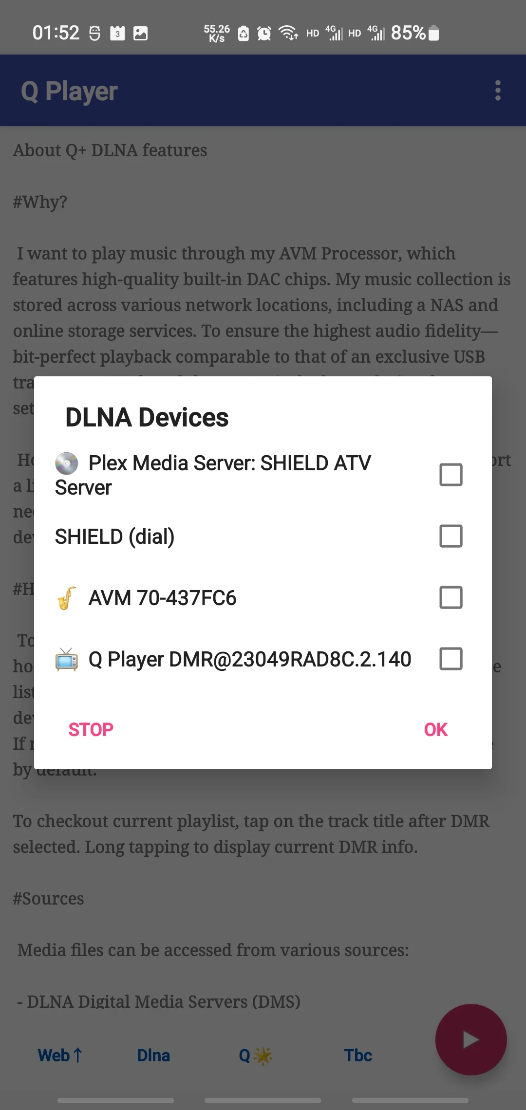 Q+ Player, DLNA Proxy DMR Geek screenshot