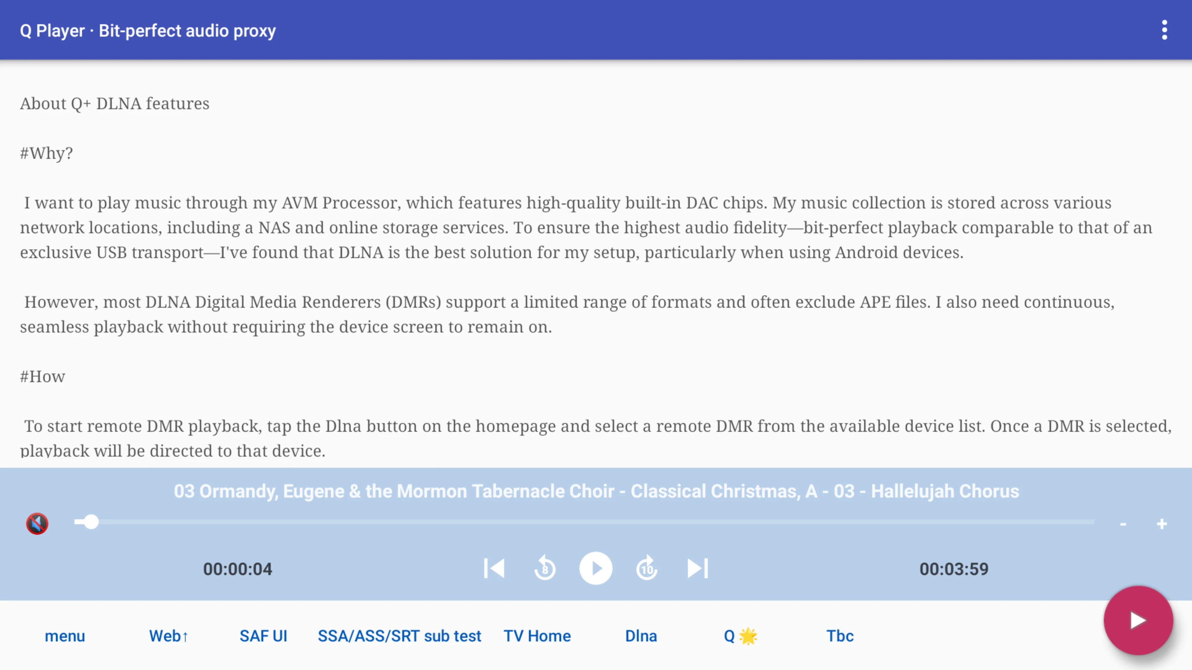 Q+ Player, DLNA Proxy DMR Geek screenshot